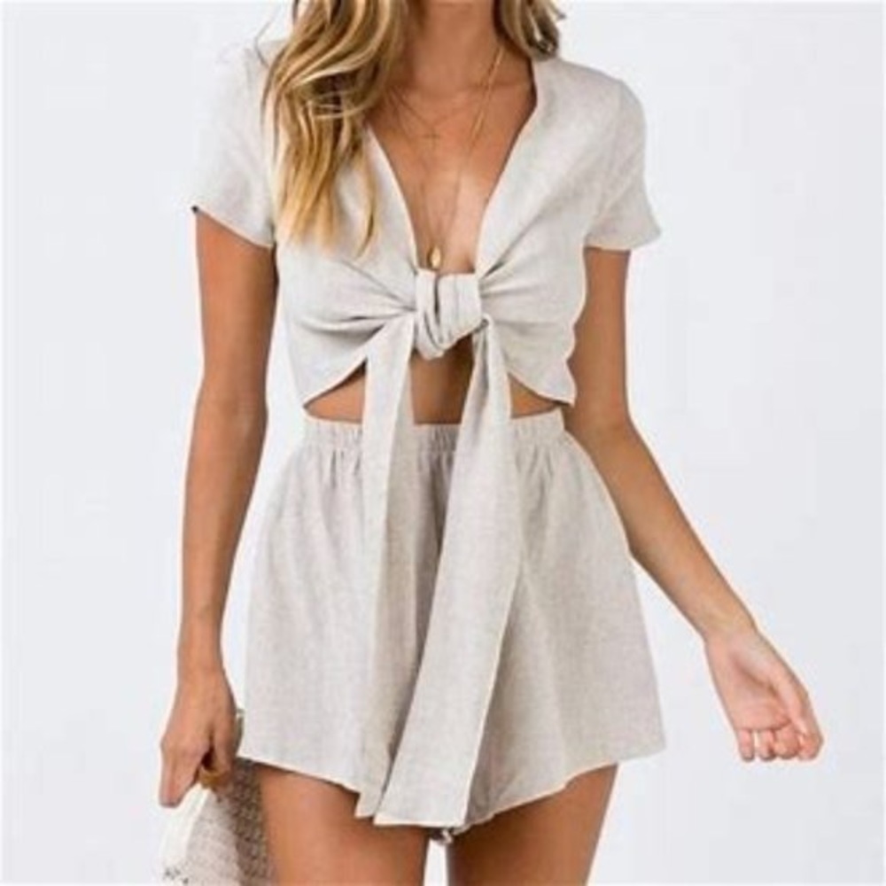 Princess Polly Beige Romper Size 4